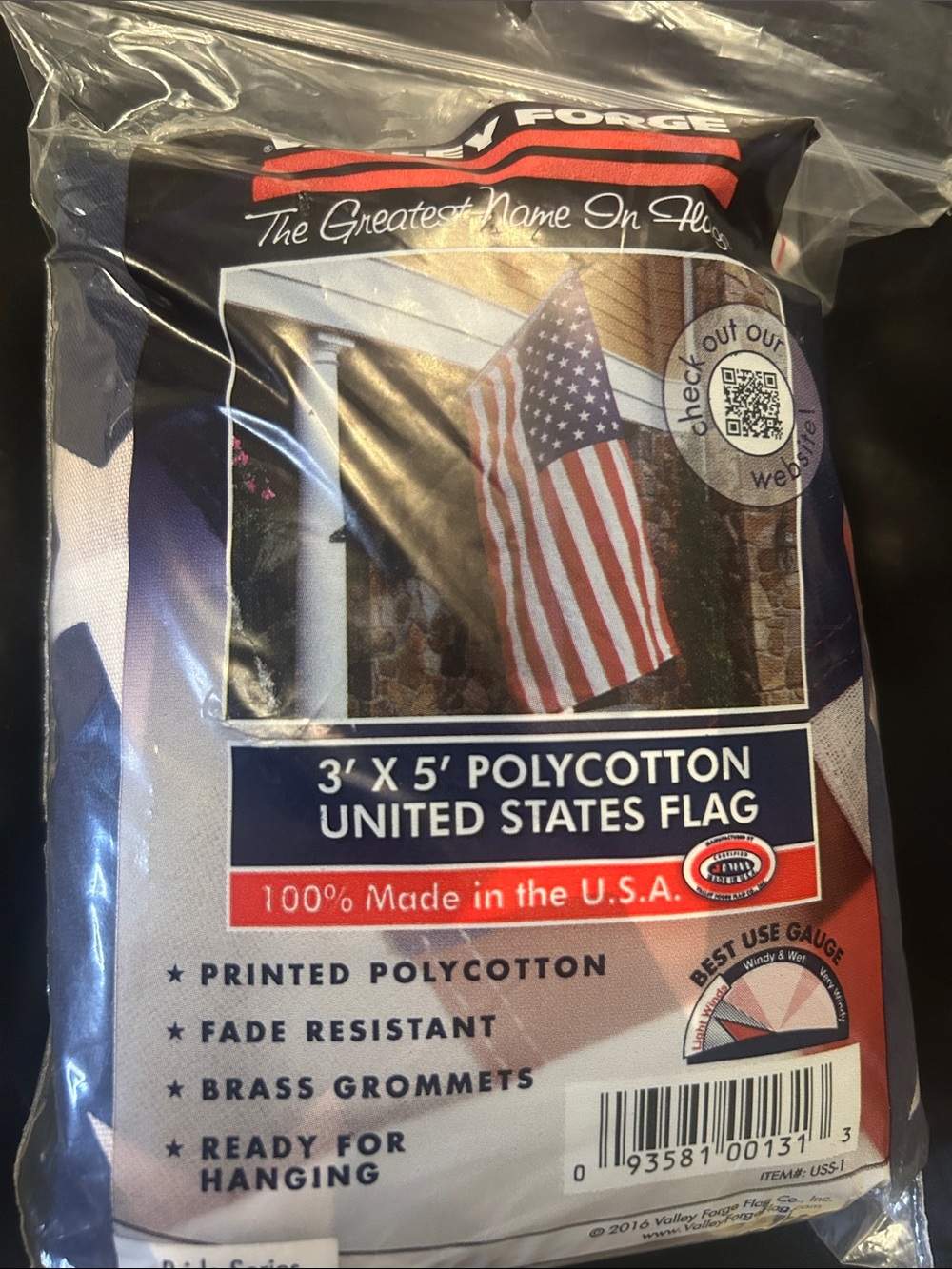 Valley Forge American Flag Outdoor House Flag - Red, White & Blue